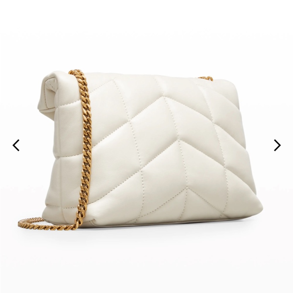 Saint Laurent Cream Quilted Loulou Toy Puffer Crossbody with Gold Hardware - Picture 4 of 15